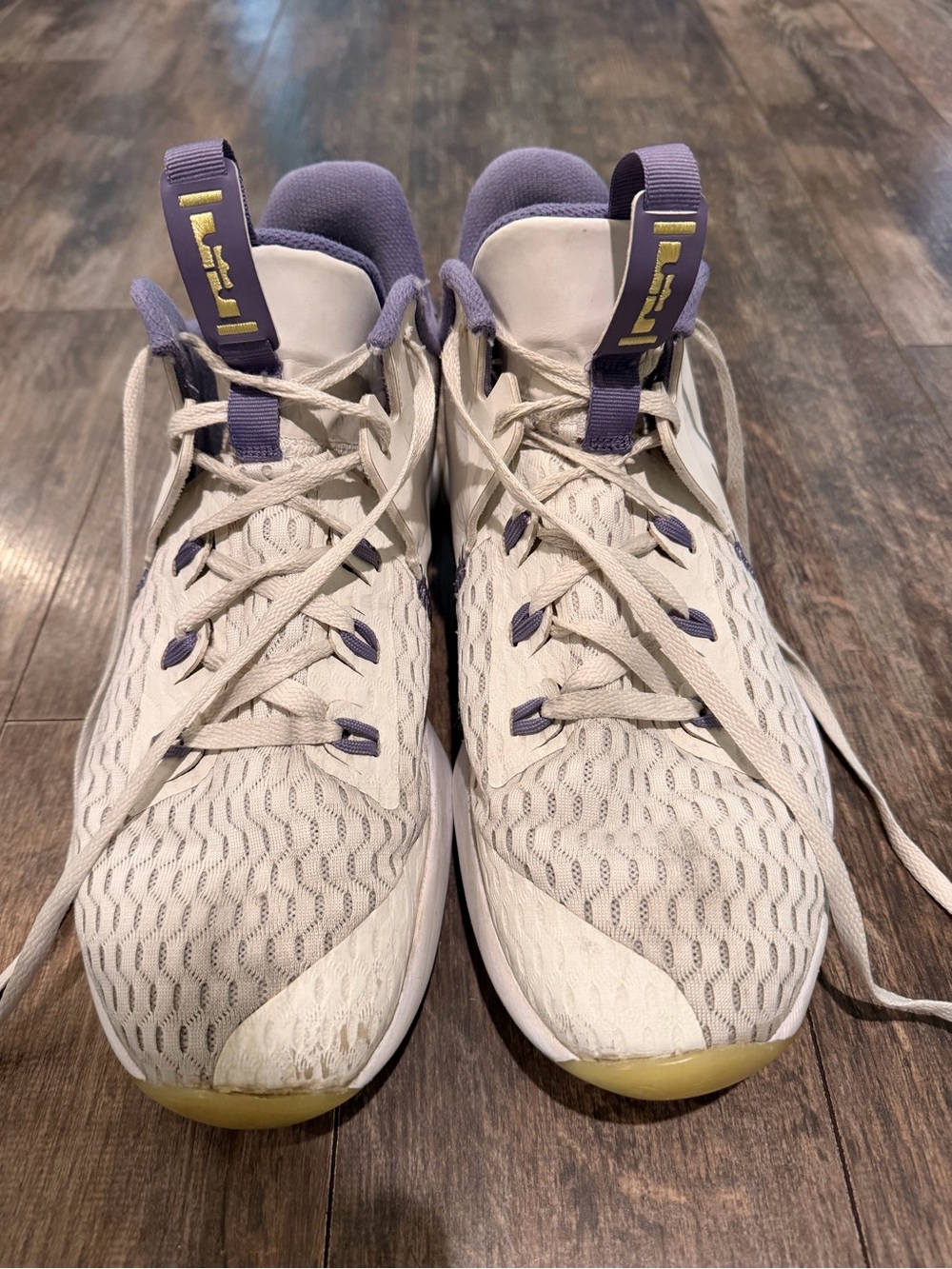 Men's Athletic Shoes - Light Gray and Lavender